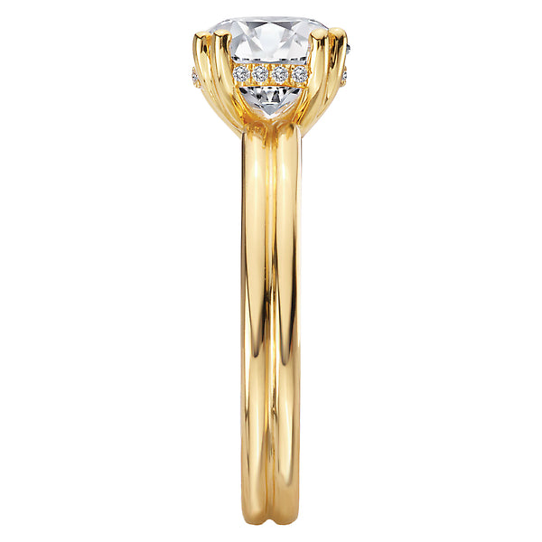 Double Ring Band and Double Prong Diamond Engagement Rin