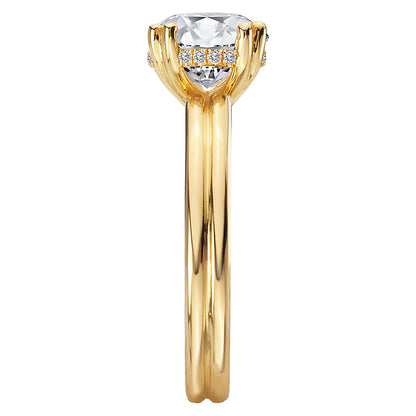 Double Ring Band and Double Prong Diamond Engagement Rin