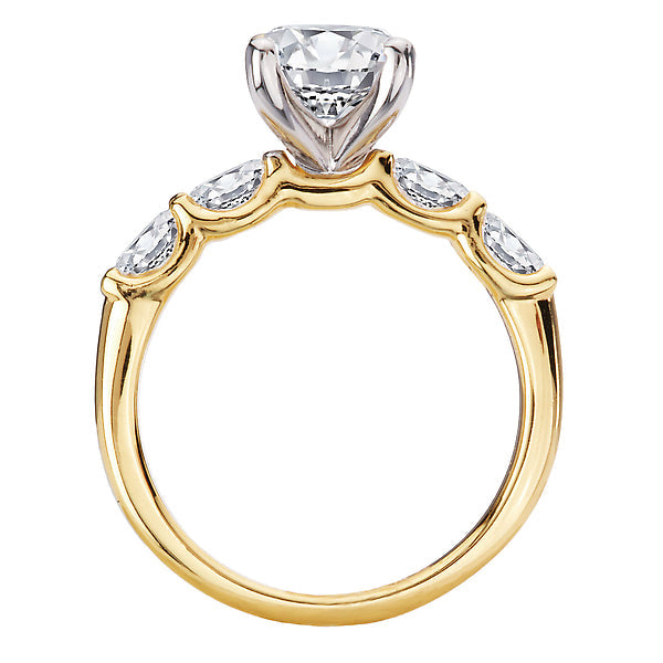 4 Prong Peg Head Semi-Mount Lab Grown Diamond Engagment Ring