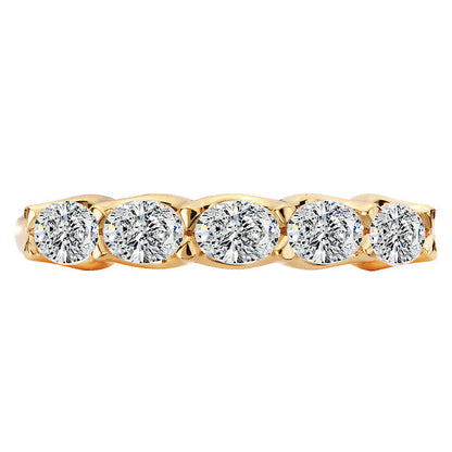 Oval Shaped Lab Grown Diamond Staight Front Wedding Band