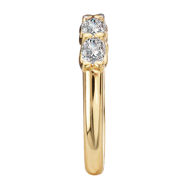 Oval Shaped Lab Grown Diamond Staight Front Wedding Band
