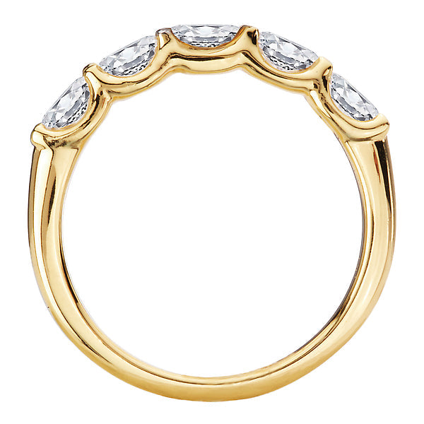 Oval Shaped Lab Grown Diamond Staight Front Wedding Band