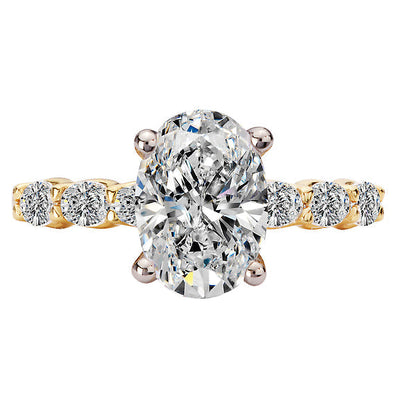 4 Prong Peg Head Semi-Mount Diamond Engagment Ring