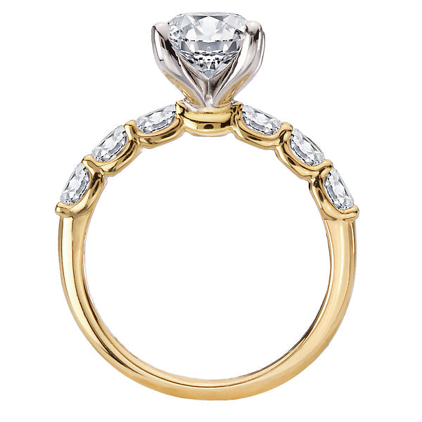 4 Prong Peg Head Semi-Mount Diamond Engagment Ring