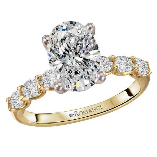4 Prong Peg Head Semi-Mount Diamond Engagment Ring