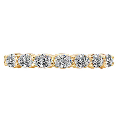 Oval Shaped Diamond Staight Front Wedding Band