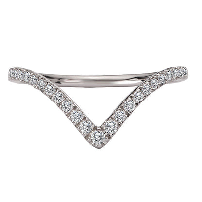 Curved Diamond Wedding Band