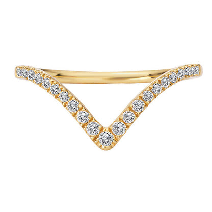 Curved Diamond Wedding Band