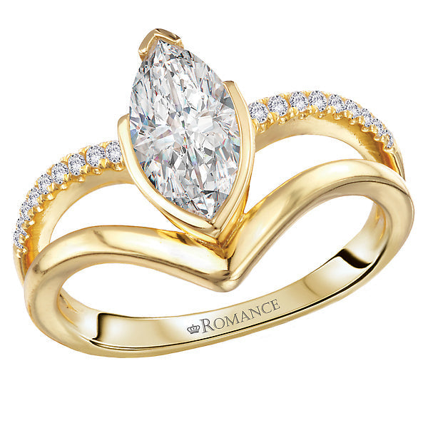 Split Shank Semi-Mount Diamond Engagement Ring