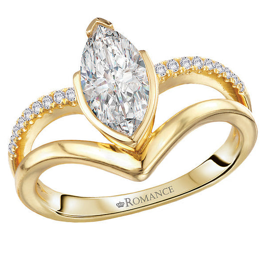 Split Shank Semi-Mount Diamond Engagement Ring