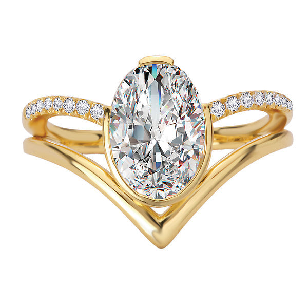 Split Shank Semi-Mount Diamond Engagement Ring