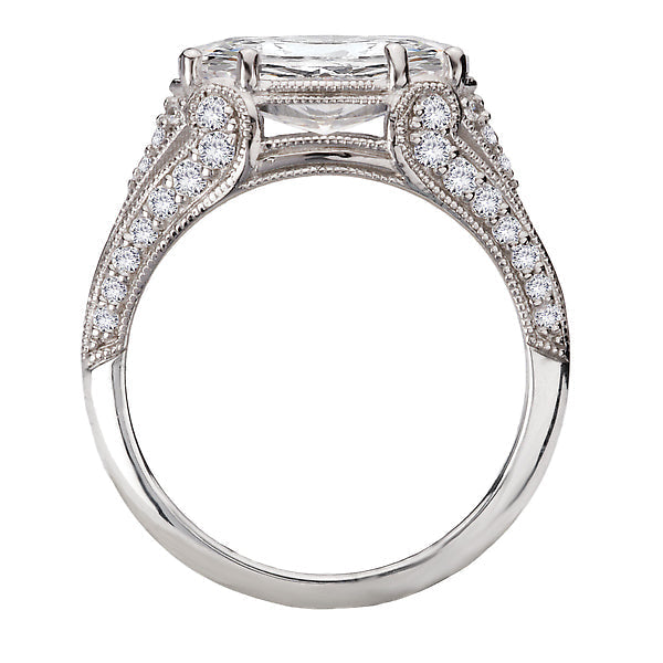 Milgrain Design Semi-Mount Diamond Engagement Ring
