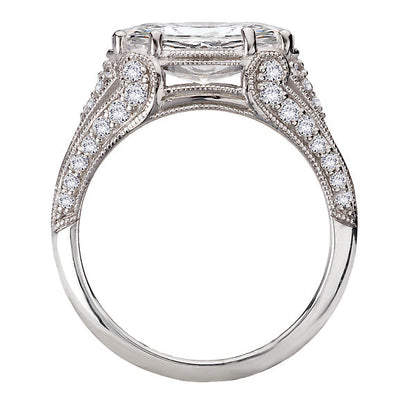 Milgrain Design Semi-Mount Diamond Engagement Ring