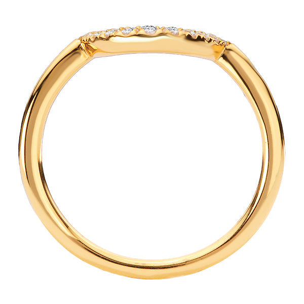 Curved Front Diamond Wedding Band