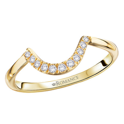 Curved Front Diamond Wedding Band