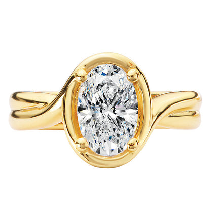 Two Row Shank Semi-Mount Diamond Engagement Ring