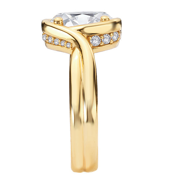 Two Row Shank Semi-Mount Diamond Engagement Ring