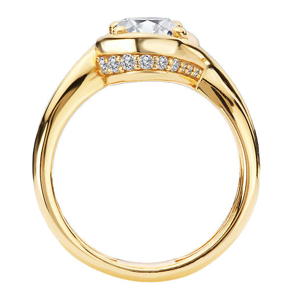 Two Row Shank Semi-Mount Diamond Engagement Ring