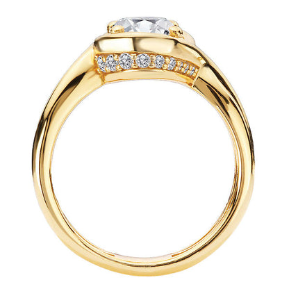 Two Row Shank Semi-Mount Diamond Engagement Ring