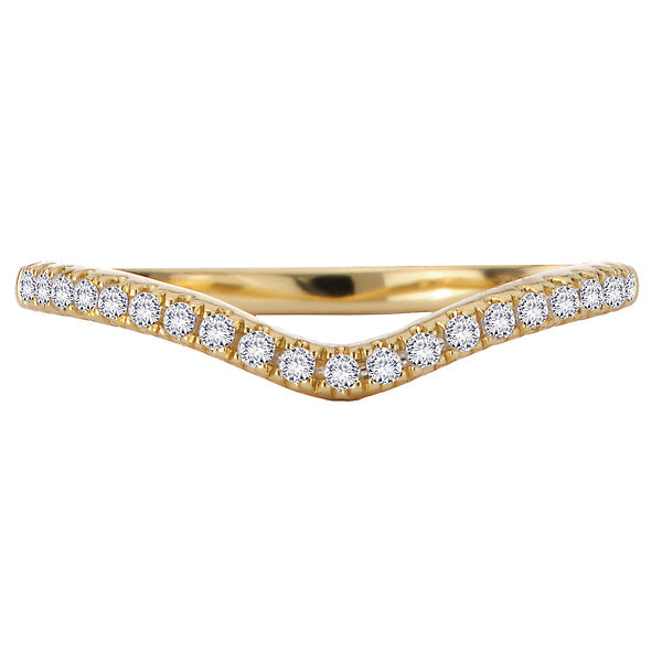 Curved Front Diamond Engagement Ring