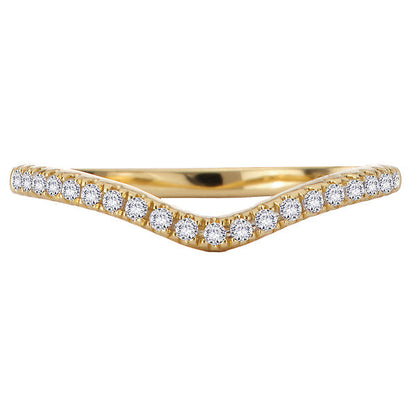 Curved Front Diamond Engagement Ring