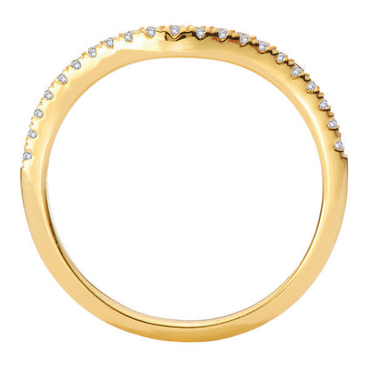 Curved Front Diamond Engagement Ring