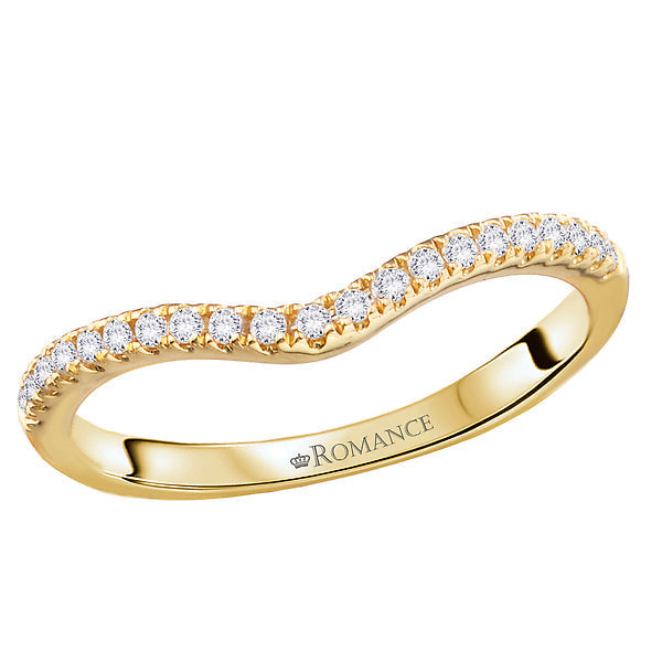 Curved Front Diamond Engagement Ring
