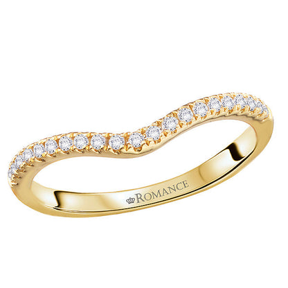 Curved Front Diamond Engagement Ring