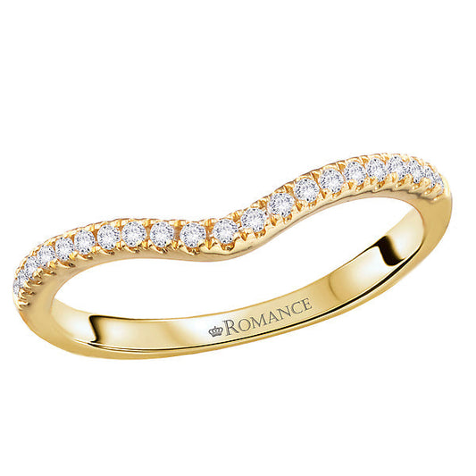 Curved Front Diamond Engagement Ring