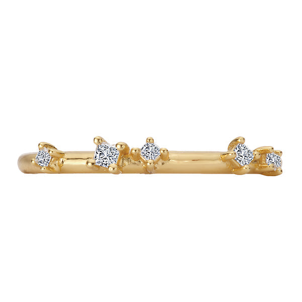 Diamond Straight Front Wedding Band