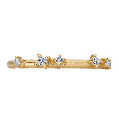 Diamond Straight Front Wedding Band