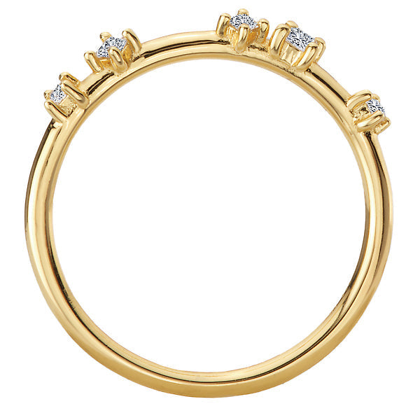 Diamond Straight Front Wedding Band