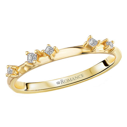 Diamond Straight Front Wedding Band