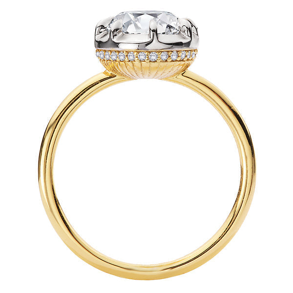 Hidden Halo Semi-Mount Diamond Engagement Ring
