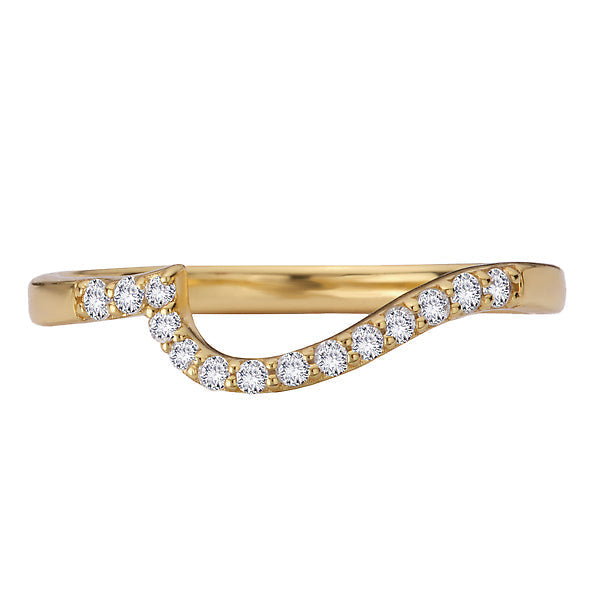 Wave Front Diamond Wedding Band