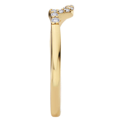 Wave Front Diamond Wedding Band