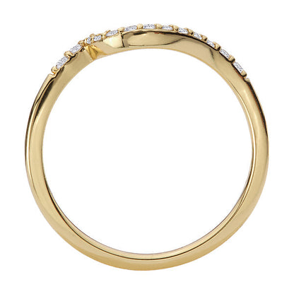 Wave Front Diamond Wedding Band
