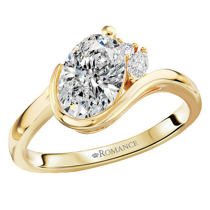 Wave Designed Semi-Mount Diamond Engagement Ring