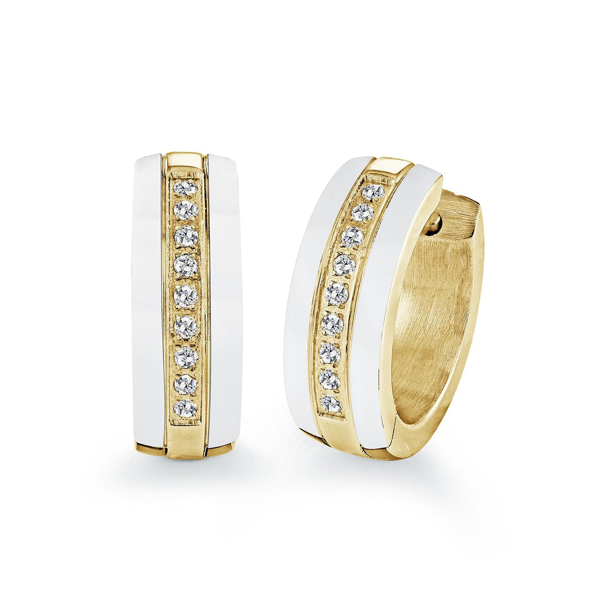 15MM DOUBLE-ENAMEL CZ HUGGIES