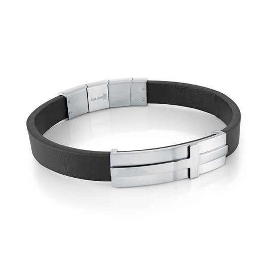 10.3MM LEATHER & CROSS BRACELET
