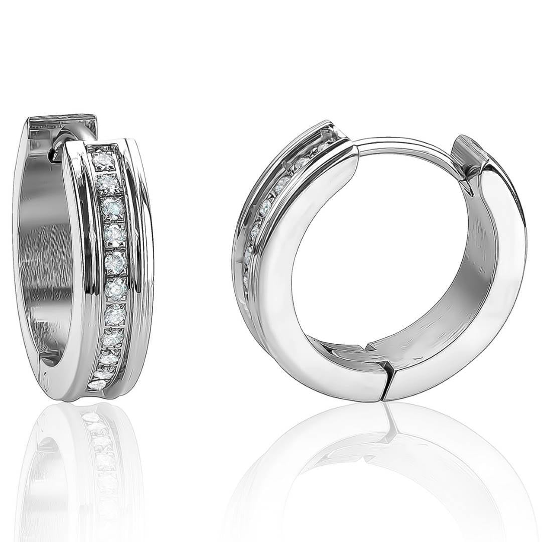16MM CZ CHANNEL EARRINGS