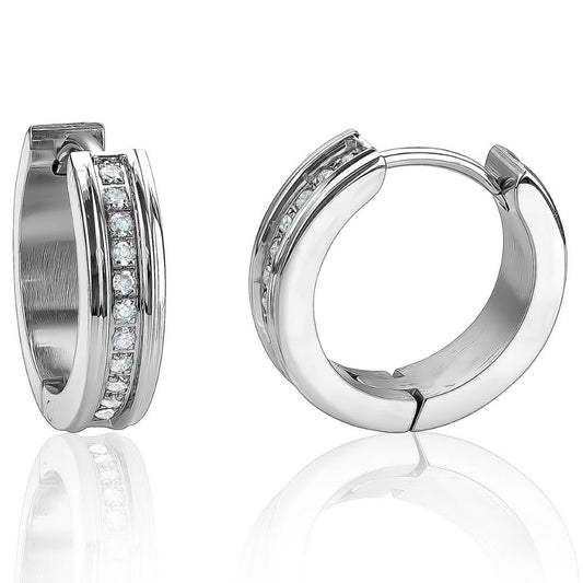 16MM CZ CHANNEL EARRINGS