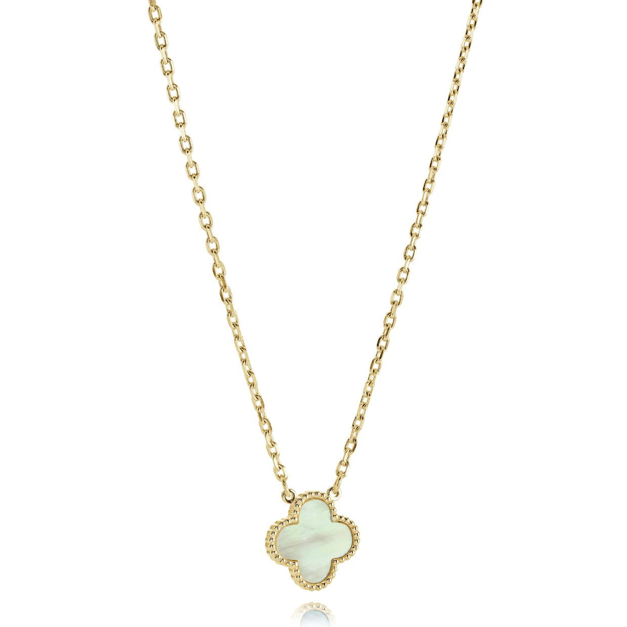 15MM-LUCKY-CLOVER MOTHER OF PEARL NECKLACE
