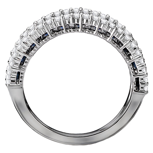 Ladies Fashion Diamond and Sapphire Ring