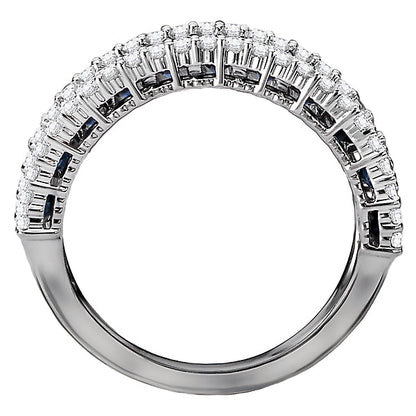Ladies Fashion Diamond and Sapphire Ring