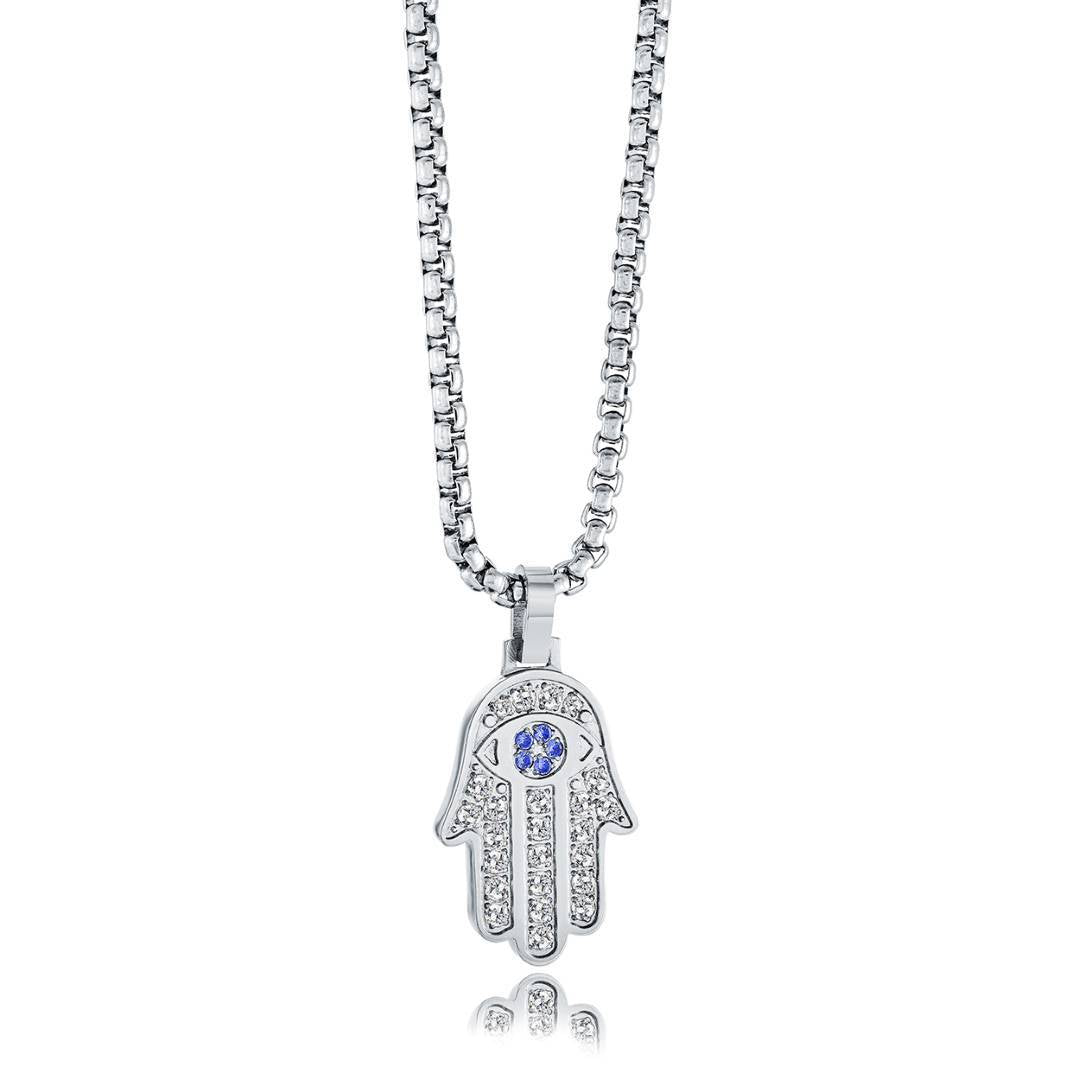 HAMSA-EVIL-EYE CZ PENDANT
