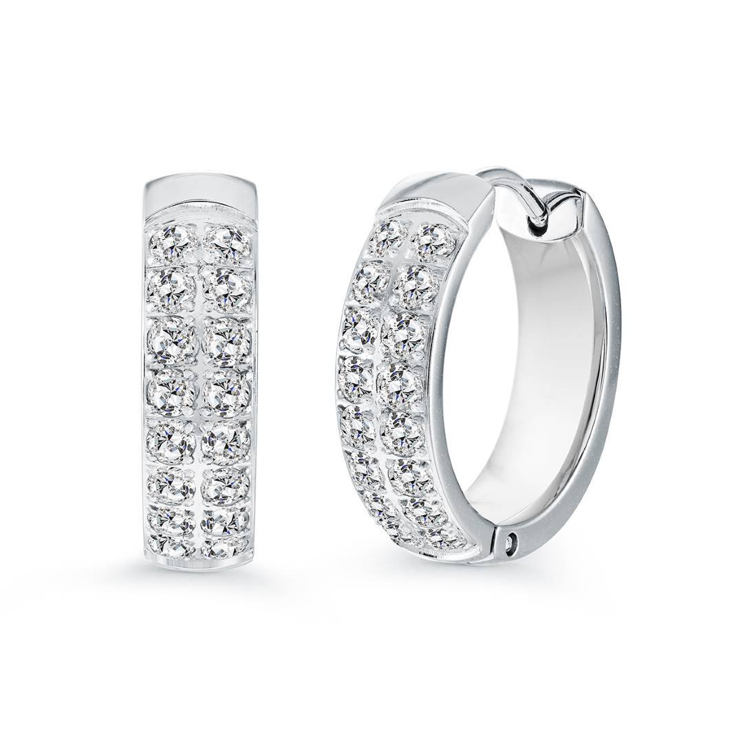 18MM DOUBLE-ROW ETERNITY EARRINGS