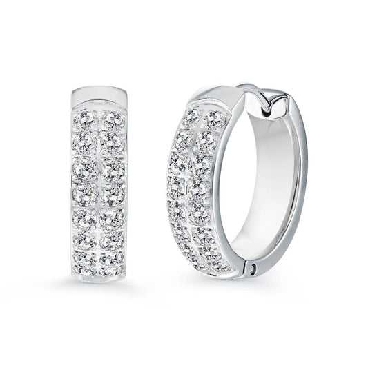 18MM DOUBLE-ROW ETERNITY EARRINGS