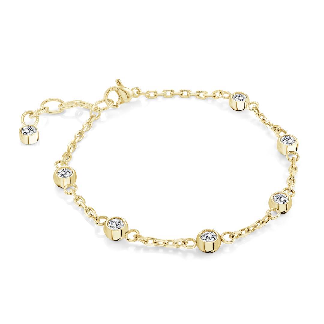 WHITE-CZ STATION BRACELET