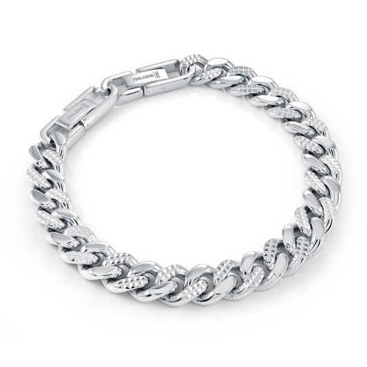 10MM-CURB HALF-DIA-CUT BRACELET